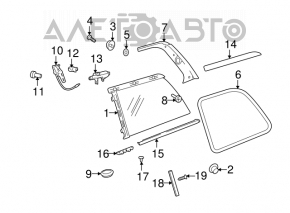 Capacul geamului lateral din spate, stânga, jos, Mercedes X164 GL.