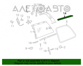 Capacul geamului lateral din spate stânga sus Mercedes X164 GL