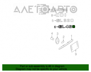 Emblema inscripția GL450 ușile portbagajului Mercedes X164 GL