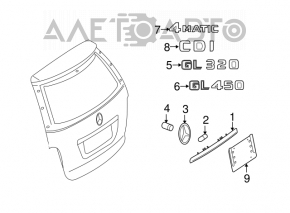 Emblema inscripția GL450 ușile portbagajului Mercedes X164 GL