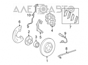 Suportul frontal stânga Mercedes W164 ML X164 GL W251 R cu 2 pistoane.