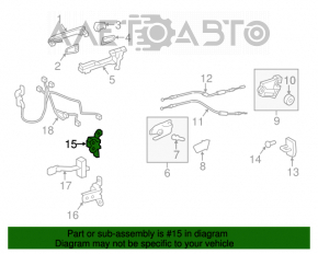 Buclele ușii din spate dreapta superioară Toyota Avalon 13-18.