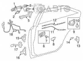 Balama usi sus spate dreapta Toyota Avalon 13-18 nou original OEM