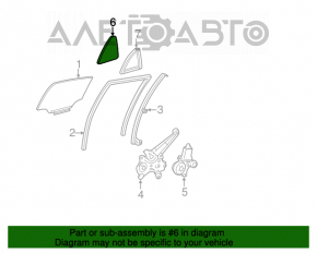 Стекло двери треугольник заднее правое Toyota Avalon 05-12