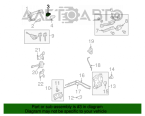 Manerul exterior de pe partea dreapta din față a Toyota Avalon 05-12