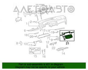 Capacul central al bordului cu conducte de aer Toyota Avalon gri 05-12