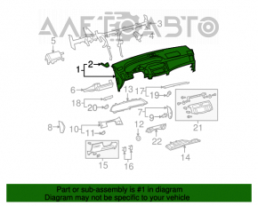 Panoul frontal al torpedo-ului fără AIRBAG pentru Toyota Avalon 05-12, gri.