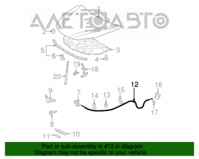 Трос открытия замка капота Toyota Avalon 05-12