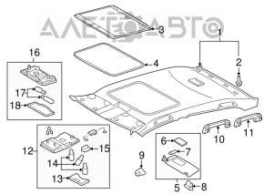 Plafonul de iluminare pentru pasagerii Toyota Avalon gri 05-12.