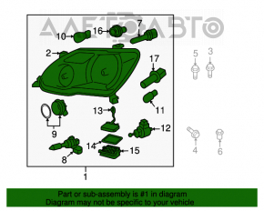 Far stânga față Toyota Avalon 05-07 complet xenon retrofit