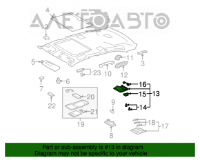 Plafonul de iluminare frontal pentru Lexus LS460 LS600h 07-12 gri, sub trapă.