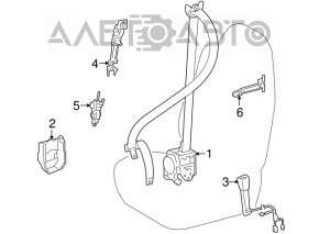 Centura de siguranță pentru șofer Lexus LS460 LS600h 07-12, negru.