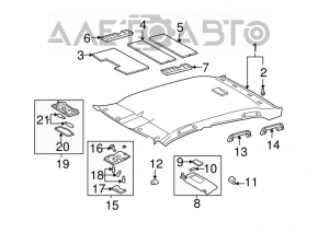 Plafonul de iluminare frontal pentru Toyota Avalon 05-12 gri, sub trapă.