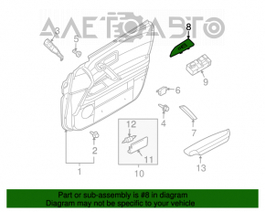 Controlul geamului electric din față dreapta Infiniti FX35 FX45 03-08