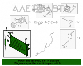 Radiatorul condensatorului de aer condiționat Infiniti FX35 FX45 03-08