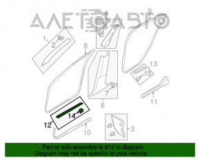 Capac prag exterior fata stanga Infiniti FX35 FX45 03-08, neagra cu insertie cromata, uzata.