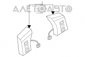 Butonul de control de pe volanul drept al Infiniti FX35 FX45 03-08 este uzat.