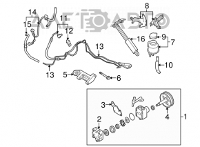 Racordul de racire a servodirecției pentru Infiniti FX35 03-08