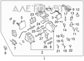 Motorul actuatorului pentru ventilatorul de încălzire și ventilație Nissan Murano z51 09-14