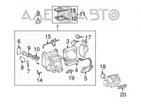 Corpul gol al aerului condiționat, partea stângă a Lexus RX300 98-03.