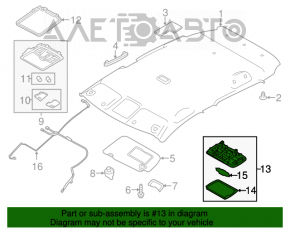 Plafonul de iluminare pentru pasagerii Nissan Leaf 11-12 gri