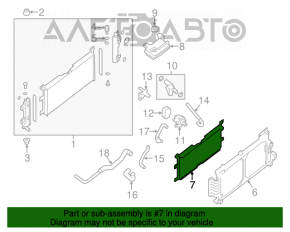 Grila dintre radiatoarele Nissan Leaf 18-22