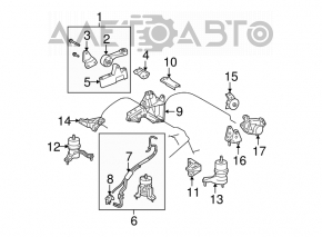 Pernele motorului stâng Toyota Highlander 08-10 hibrid