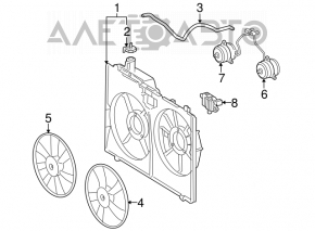 Paletele ventilatorului de răcire dreapta Toyota Sienna 04-10