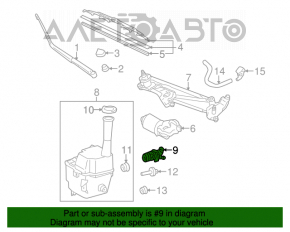 Motorul de spălare a lunetei din spate pentru Toyota Sienna 11-20