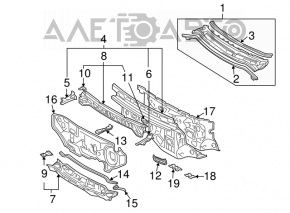 Уплотнитель решетки дворников левый Toyota Sienna 04-10