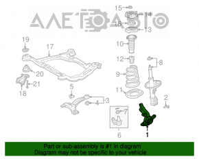 Butucul cu rulment frontal stânga Toyota Sienna 04-10 cu senzor ABS, cu capac, cu articulație, rulmentul scoate zgomot.