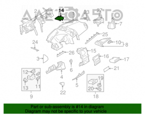 Решетка динамика передней панели Mercedes X164 GL W164 ML