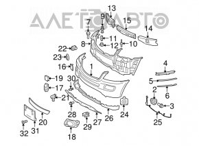 Capacul de protecție al barei față inferioară Mercedes W164 ML gri.