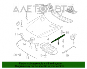 Amortizorul capotei stânga pentru Mercedes W164 ML.