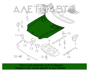 Капот голый Mercedes W164 ML белый