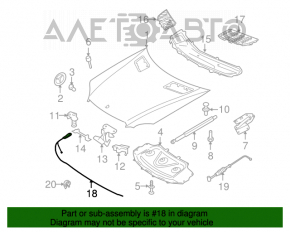 Cablu de deschidere a capotei Mercedes X164 GL