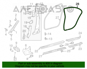 Garnitura de ușă spate stânga Mercedes W211 neagră.