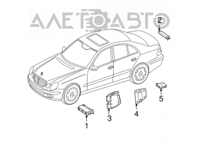 Modulul de control Keyless Go pentru ușa din spate stânga a Mercedes W211