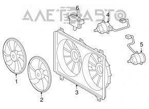 Paletele ventilatorului de răcire drept al Lexus GS300 GS350 GS450h 06-11 cu 7 paleți.