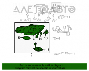 Farul din față dreapta asamblat pentru Lexus GS300 GS430 06-07, cu xenon, cu spălător pentru faruri