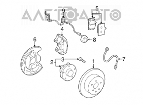 Mufa față dreapta Lexus GS300 GS350 GS430 GS450h 06-11 rwd, lipsește capacul cu senzor ABS, rulmentul face zgomot.