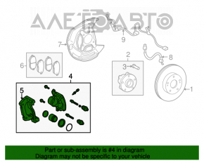 Suport dreapta față Lexus IS300 IS350 06-13 cu 4 pistoane