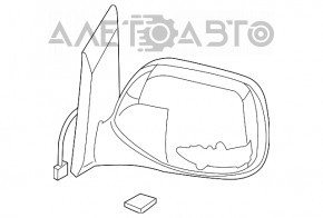 Oglindă laterală stângă Subaru B10 Tribeca cu 8 pini, semnalizator, încălzire, roșu