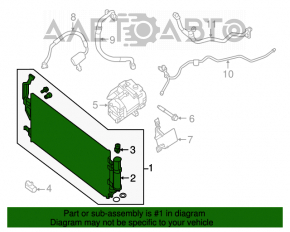 Radiatorul condensatorului de aer condiționat Nissan Leaf 13-17 nou aftermarket