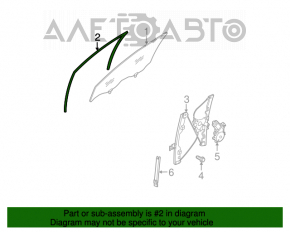 Garnitură de etanșare a geamului față dreapta Nissan Murano z50 03-08