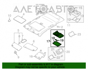 Plafonul de iluminare frontal pentru Nissan Murano z50 03-08, bej, sub geamul panoramic.