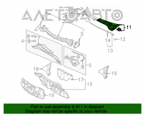 Grila stergatoarelor stânga Nissan Murano z50 03-08