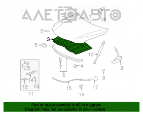 Изоляция капота Toyota Camry v40 надрыв