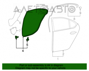 Уплотнитель двери задней левой Lexus LS460 LS600h 07-12