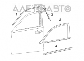 Moldura ușii față stânga superioară Lexus LS460 LS600h 07-12 crom